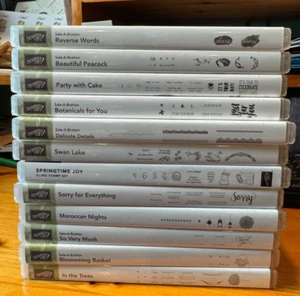 ¡Juegos de estampillas Stampin Up! Varios temas | Adhesivo de polímero/caucho ¡Tú eliges! $6 - Imagen 1 de 23