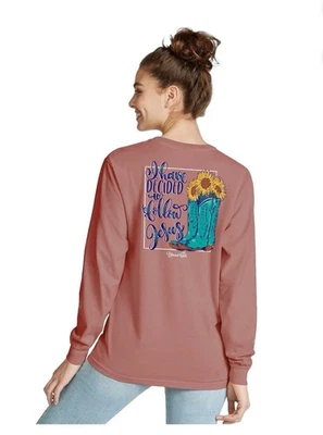 BLESSED GIRL Women's Size L “I Have Decided” Long Sleeve T-Shirt • Dusty Rose - Image 1 of 4