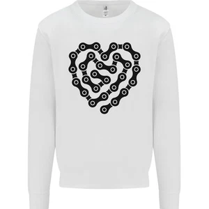 Heart Bike Chain Cycling Biker Motorbike Kids Sweatshirt Jumper - Picture 1 of 31
