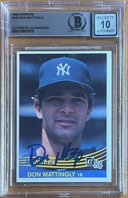 DON MATTINGLY SIGNED 1984 DONRUSS ROOKIE CARD #248 BAS BGS 10 AUTO AUTOGRAPH - Image 1 of 2