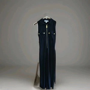 Michael Kors Sleeveless BLACK Romper-Jumpsuit 1 Piece-Belt XS Gold Hardware - Imagen 1 de 23