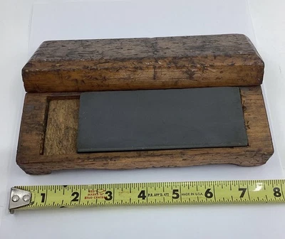 Primitive, Antique Sharpening Stone, Handcrafted Coffin Box - Image 1 of 4