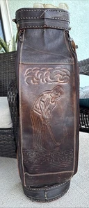 Vintage Handgefertigte Leder Golftasche Design Made In Mexico Selten Sammlerstück - Bild 1 von 24