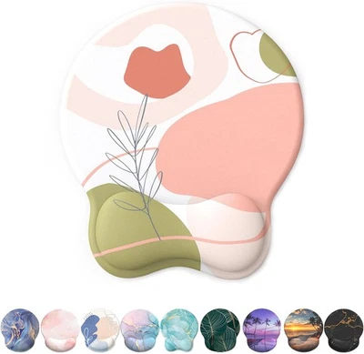 Mouse Pad with Gel Wrist Rest Non-Slip Comfortable Rose Color - Image 1 of 4