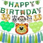 Cartoon Jungle Animal Happy Birthday Banner  Birthday Party Decor