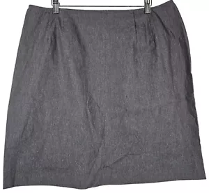 Venezia Woman's Gray Knee-Length Skirt With Back Zipper Rayon Blend Size 18 Offi - Picture 1 of 7