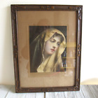 Vintage Frame and Litho "Modern Madonna" in Arts and Crafts Frame 1906 Catholic