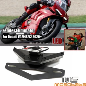 Tail Tidy Fender Eliminator w/LED Turn Signals Black For Ducati V4 V4S V2 2020+ - Picture 1 of 9