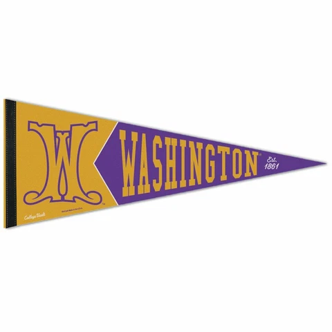 WASHINGTON HUSKIES EST. 1861 VAULT ROLL UP PREMIUM FELT PENNANT 12"x30" WINCRAFT Cover