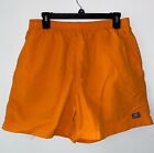 LL Bean Mens Size M Medium Orange Elastic Waist Swim Shorts Swim Trunks