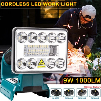 9W Cordless Led Arbeitslicht für Makita 18V Akku Outdoor Camping Scheinwerfer - Bild 1 von 4
