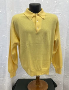 Jack Taylor Beverly Hills Men's 100% Pure Cashmere Sweater Yellow Size 42 NWOT - Picture 1 of 9