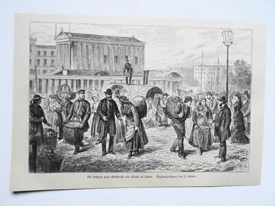 Die Ankunft Einer Obstflotille Aus Werder In Berlin. H. Lüders, Holzstich 1879 • 1€