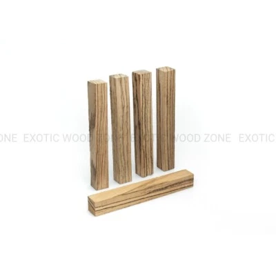 5 Pcs, Zebrawood Pen Blanks 3/4x3/4x6 in Turning Carving Wood – Free US Shipping - Image 1 of 2