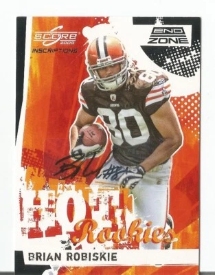 Brian Robiskie 2008 Inscriptions HOT ROOKIES END ZONE SP Auto RC #4 BROWNS 2/6 - Image 1 of 2