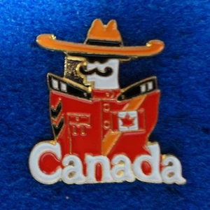 Unusual Cartoon Mounty w/ Big Mustache RCMP Canada Law Enforcement Lapel Pin - Picture 1 of 1