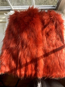 Faux Fur Red Orange Fox Boot Covers Costume - Picture 1 of 4