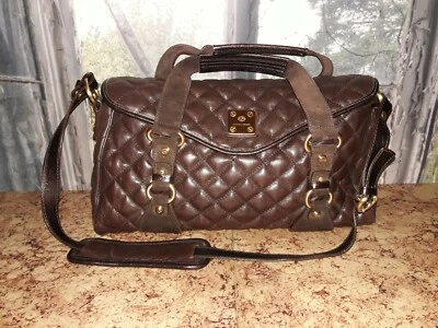 Bolso de hombro FRANCESCO BIASIA marrón diamante acolchado cuero y gamuza Foto 1 de 4