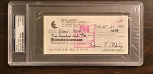 Buzz Aldrin signed check PSA NASA astronaut  - Picture 1 of 4