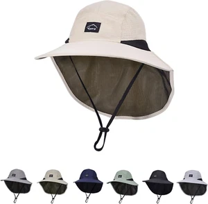 Outdoor Kids Sun Hat with Neck Flap UPF 50+ Quick Dry Beach Hats for Baby Boys G - Picture 1 of 5