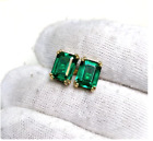 Natural Zambian Emerald Earring-Emerald Cut Earring With 925 Sterling Silver