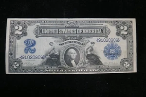 SERIES 1899 U.S. LARGE SIZE $2 TWO DOLLAR SILVER CERTIFICATE CURRENCY NOTE BILL - Picture 1 of 8