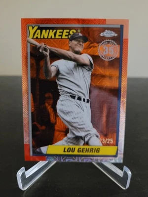 2025 Topps 更新 Lou Gehrig Chrome Mojo 橙色 /25 洋基队 — 第 1/3 张图片