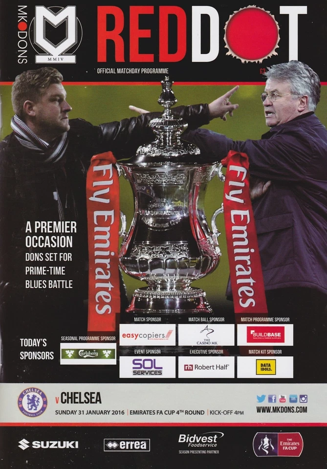 MK Dons v Chelsea. Season 2015/16. Ref: A3Y 7286 NM (1)c - Image 1 of 1