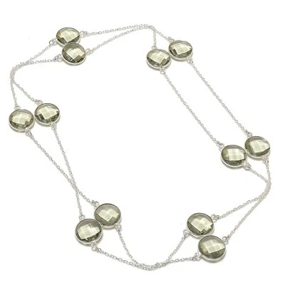 Alexandrit Edelstein Halskette Handarbeit Antik Design Kette Schmuck 36" CH 4206 - Bild 1 von 4