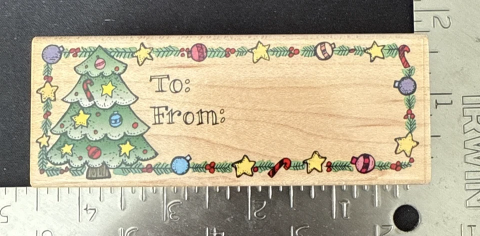 Hero Arts - G1801 Árbol de Navidad a partir - Etiqueta de regalo de vacaciones sello de goma Foto 1 de 3