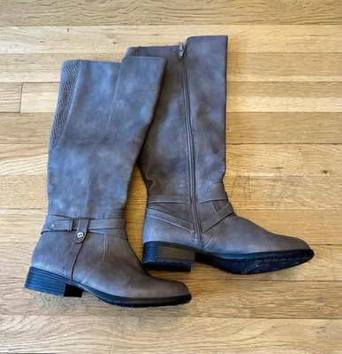 Botas de montar LifeStride grises hasta la rodilla para mujer talla 6 sistema suave cómodo cremallera Foto 1 de 4