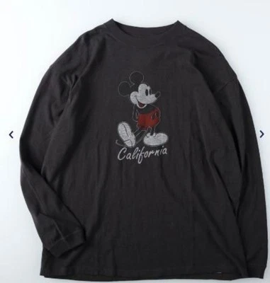 Hombres L Disney Mickey Mouse camiseta de manga larga negro 100% algodón - Imagen 1 de 4