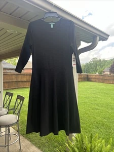 Ralph Lauren Womens Large Stretch 3/4 Long Sleeve Black NWT - Picture 1 of 4