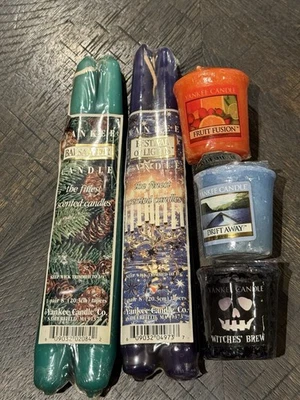 Lot of (5) Yankee Candle Votive & Sticks Balsam Fir Witches Brew Drift Away NOS - Image 1 of 3