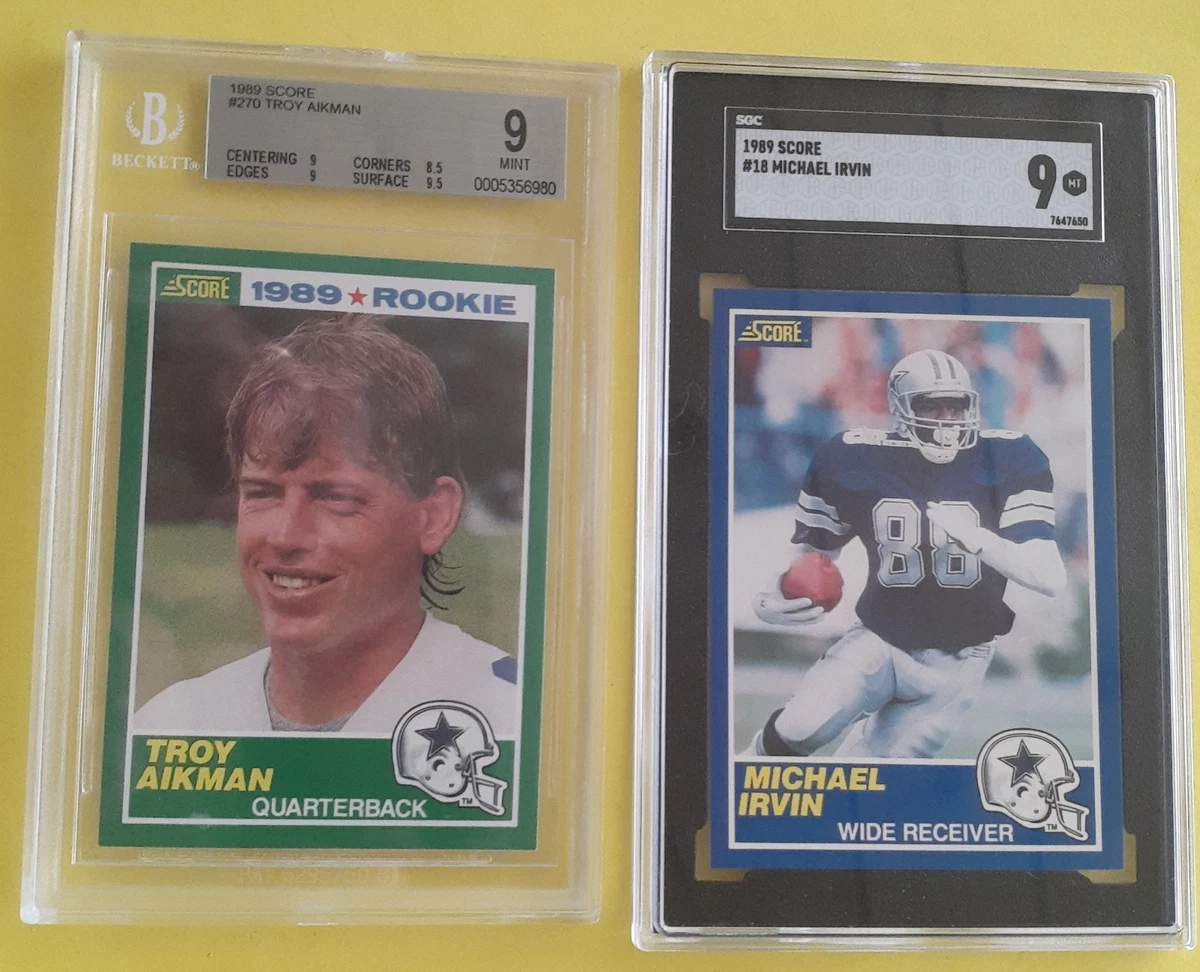 Troy Aikman Football Grade 9 Rookie Sports Trading Cards