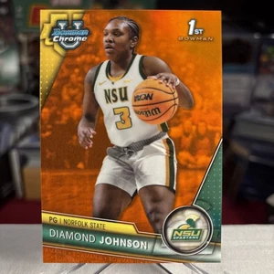 Diamond Johnson 2023-24 Bowman 1st University True Orange Refractor RC SSP /25 - Picture 1 of 3