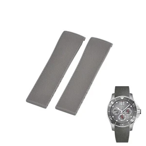 Correa de reloj de goma gris oscuro de 21 mm para Longines L682154911 HydroConquest L3.883.4 - Imagen 1 de 7