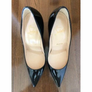 Christian Louboutin Pumps Heel Leather Black EU37 US7 From Japan Authentic - Picture 1 of 24