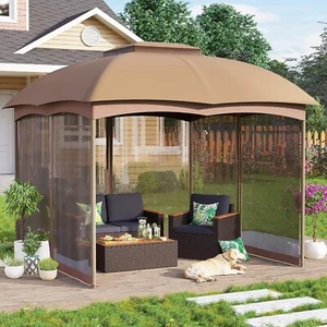 10'x10' Patio Gazebo Tent Mosquito Netting Outdoor Canopy Shelter For Garden - Picture 1 of 8