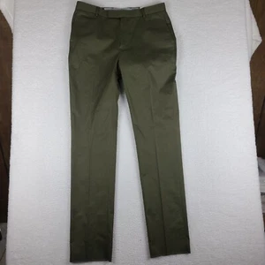 Paul Fredrick Chino Pants Mens 37x36 Dark Olive Green Unhemmed Slacks NWT - Picture 1 of 11