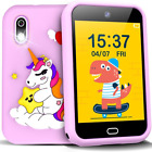 Dzieci 2,8" HD Smart Phone Zabawka - Wiek 3-8 Dziewczęta Udawaj telefon z etui jednorożca 