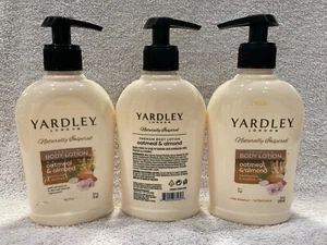 Three Pack 8.4 Oz Bottles of Yardley London Premium Body Oatmeal & Almond Lotion - Picture 1 of 1