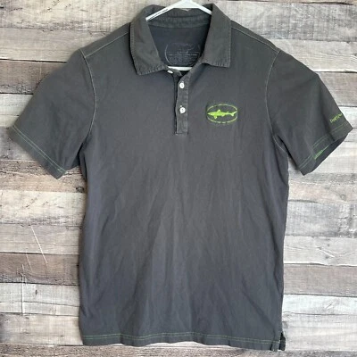 Dog Fish Head Polo Shirt Mens Large Gray Casual Beach Beer Casual Short Sleeve - Image 1 of 4