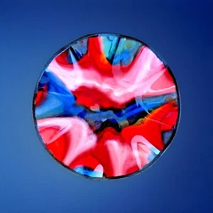 Tejas Deco Art Handcrafted Multicolor Glass Dish Artist Signed by Silva - Picture 1 of 3