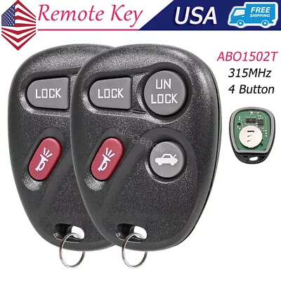 2 Llavero remoto sin llave para Pontiac Firebird 1996 1997 1998 1999 2000 2001 2002 Foto 1 de 4