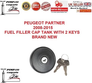 FOR PEUGEOT PARTNER 2008-2015 FUEL PETROL DIESEL FILLER LOCKING TANK CAP & KEYS - Picture 1 of 6