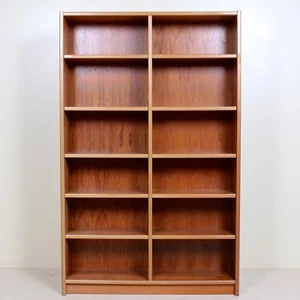Danish Teak Tall Open Bookcase Vintage Mid Century Bookshelves - Picture 1 of 10