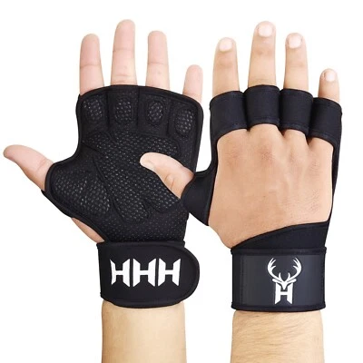 Gym Gloves Weight Lifting Gym Gel padded Gloves strap wrist Body Building - Image 1 of 4