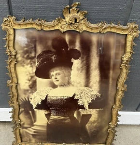Antique Gilt Gold Picture Frame Victorian Woman Portrait Ornate Roccoco - Picture 1 of 10