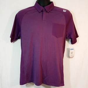 Wilson Mens Two Tone Knit Polo Small Deep Plum - Picture 1 of 9